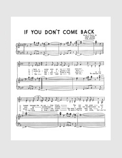 If You Don't Come Back (Thanks to Peter Stoller and Christopher Brown)